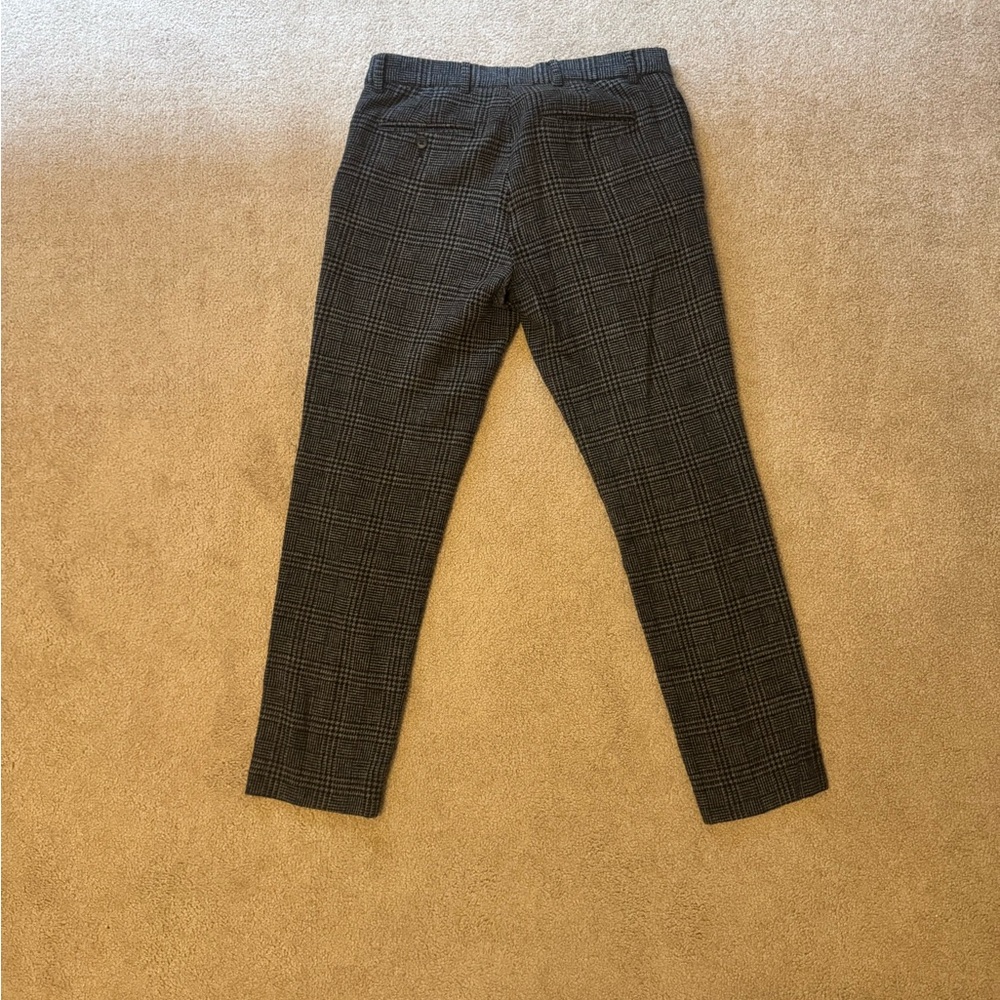 Club Monaco Charcoal Checkered Dress Pants
